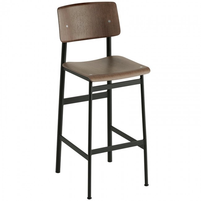 MUUTO 무토 Loft bar 스톨 75 cm 블랙 - stained 다크 brown MU30268