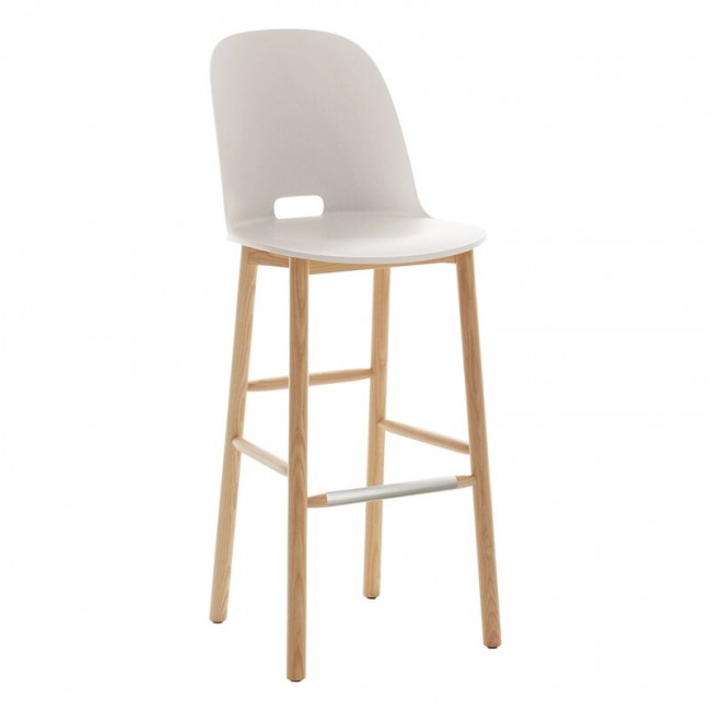 EMECO 에메코 Alfi bar 스톨 high back 화이트 - 네츄럴 ash ECO-ALFI-30AHWHITE