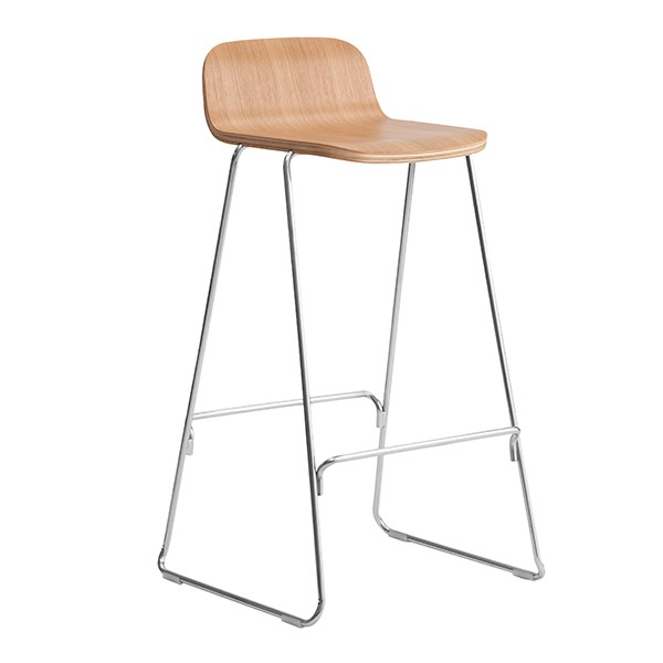 NORMANN COPENHAGEN 노만코펜하겐 Just BAR스톨 65 cm with back rest oak - 크롬 NC602690
