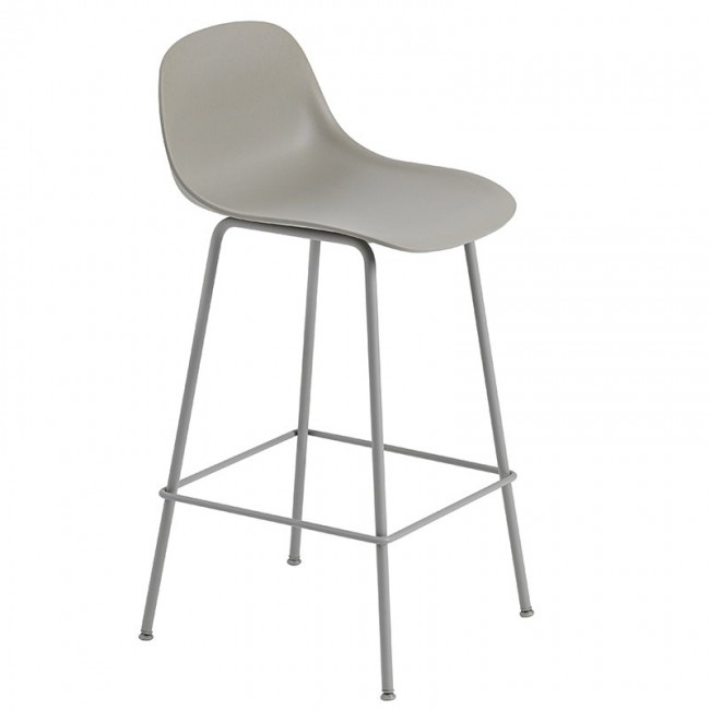 MUUTO 무토 Fiber counter 스톨 with backrest 65 cm 튜브 base grey MU23681