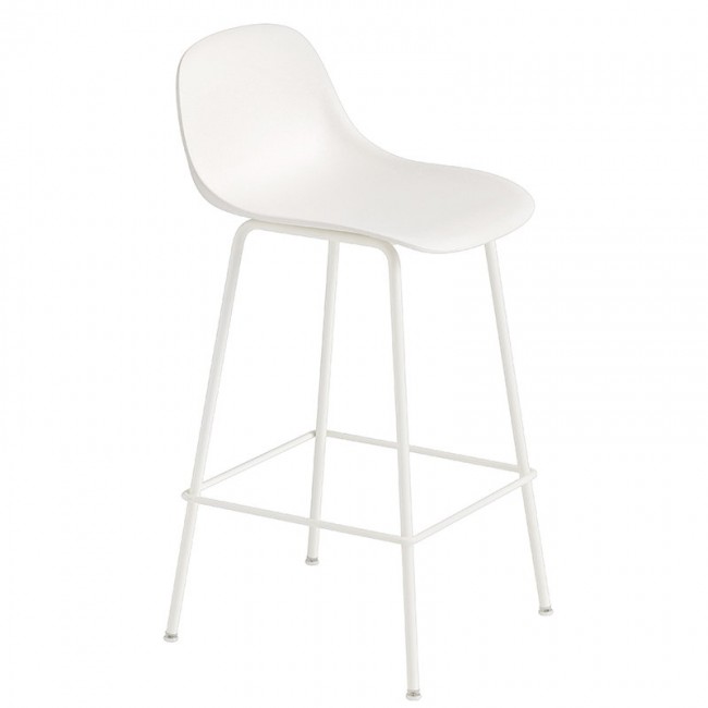MUUTO 무토 Fiber counter 스톨 with backrest 65 cm 튜브 base 화이트 MU23684