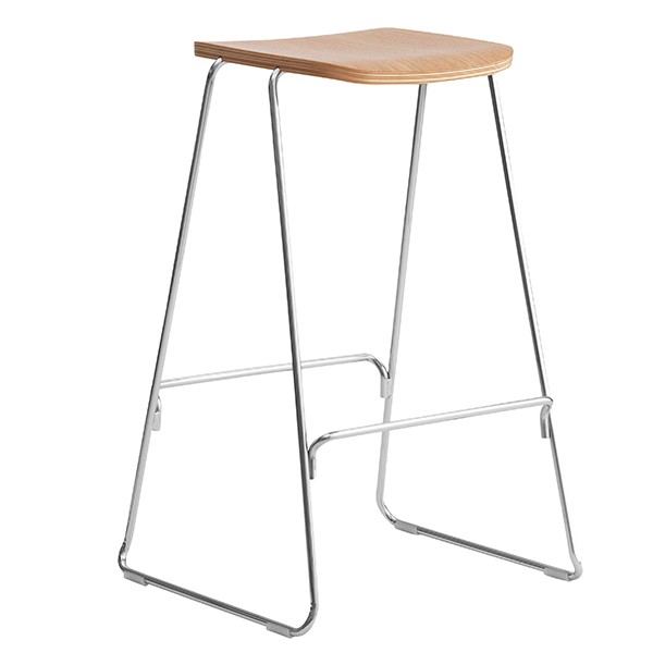 NORMANN COPENHAGEN 노만코펜하겐 Just BAR스톨 75 cm without back rest oak - 크롬 NC602680