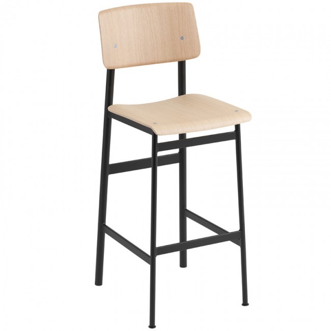 MUUTO 무토 Loft bar 스톨 75 cm 블랙 - oak MU30241