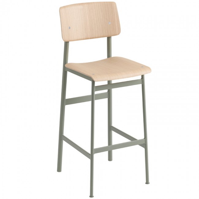 MUUTO 무토 Loft bar 스톨 75 cm dusty 그린 - oak MU30244