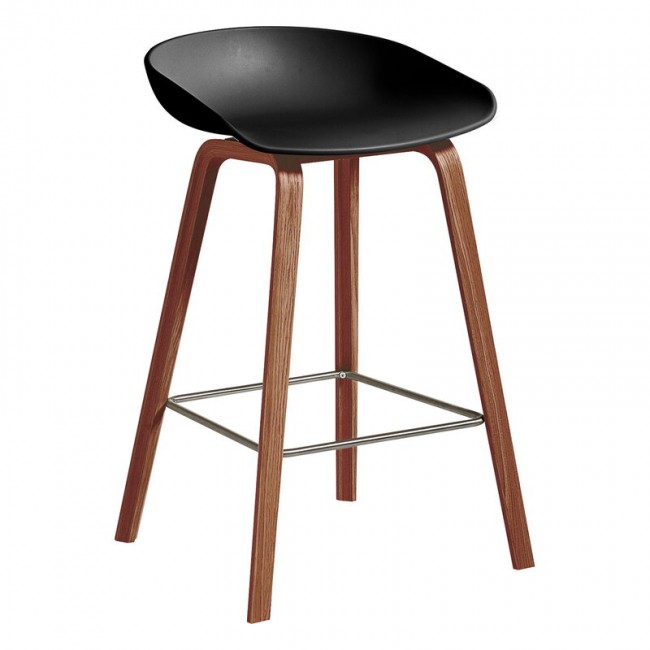 HAY 헤이 About A 스톨 AAS32 Eco 65 cm 래커 walnut - 블랙 HA943635