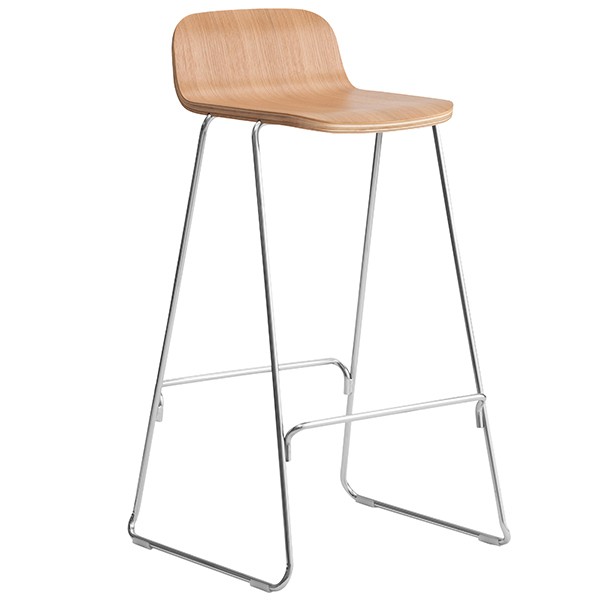 NORMANN COPENHAGEN 노만코펜하겐 Just BAR스톨 75 cm with back rest oak - 크롬 NC602700