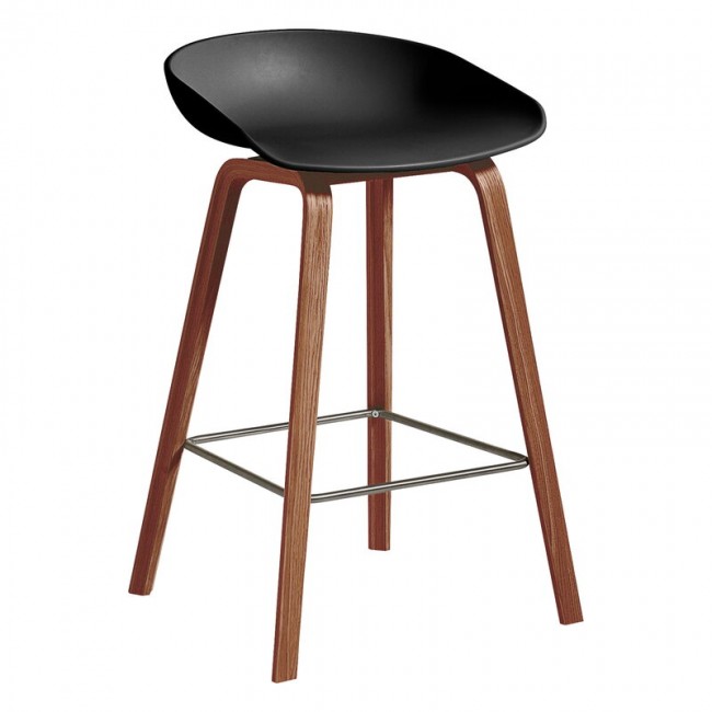 HAY 헤이 About A 스톨 AAS32 65 cm 래커 walnut - 블랙 HA943493