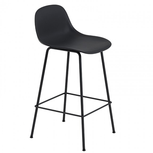 MUUTO 무토 Fiber counter 스톨 with backrest 65 cm 튜브 base 블랙 MU23680