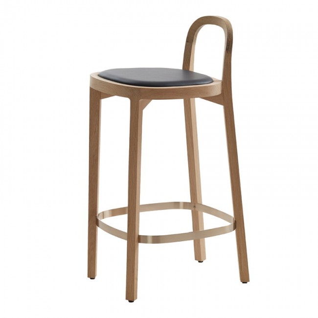 Woodnotes Siro+ bar 스톨 65 cm oak - 블랙 leather WN4470009W