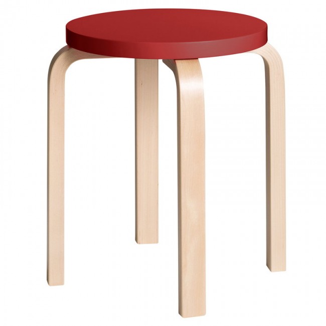 ARTEK 알토 스툴 E60 red - birch Artek Aalto stool E60  red - birch 01333