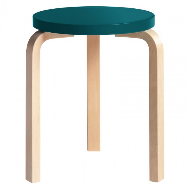 ARTEK 알토 스툴 60 페트롤 - birch Artek Aalto stool 60  petrol - birch 01231