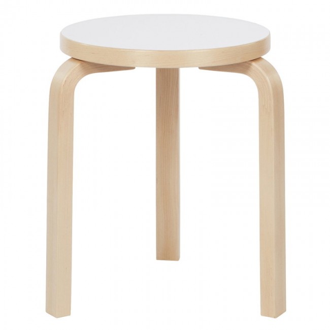 ARTEK 알토 스툴 60 화이트 라미네이트 Artek Aalto stool 60  white laminate 01200