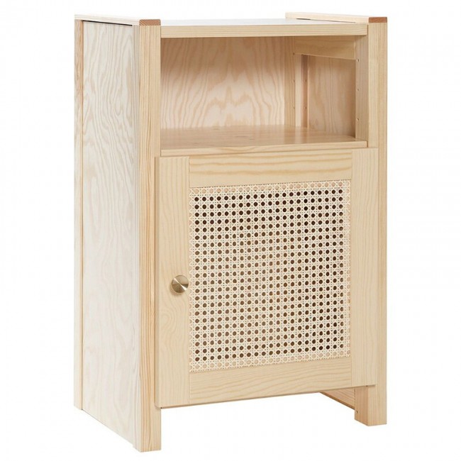 Lundia Classic nightstand with door pine - rattan LUA5578