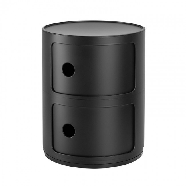 KARTELL 콤포니빌리 Recycled 스토리지 유닛 2 modules 매트 블랙 Kartell Componibili Recycled storage unit  2 modules  matt black 01129