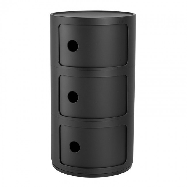 KARTELL 콤포니빌리 Recycled 스토리지 유닛 3 modules 매트 블랙 Kartell Componibili Recycled storage unit  3 modules  matt black 01128
