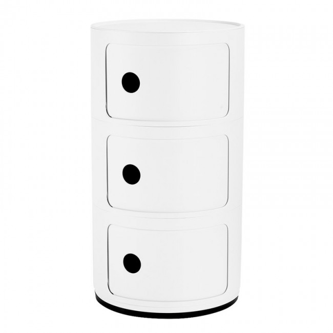 KARTELL 콤포니빌리 Recycled 스토리지 유닛 3 modules 매트 화이트 Kartell Componibili Recycled storage unit  3 modules  matt white 01088