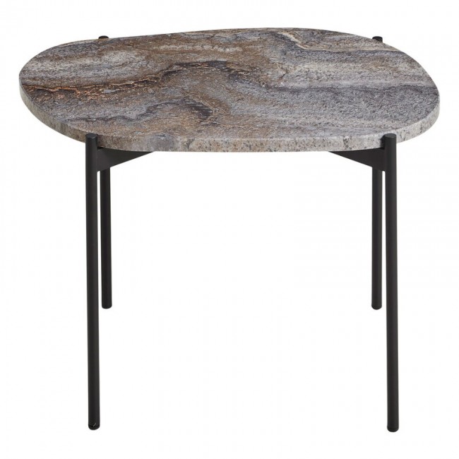 WOUD 우드 La 테라 occasional 테이블 M grey melange travertine - 블랙 WD110574