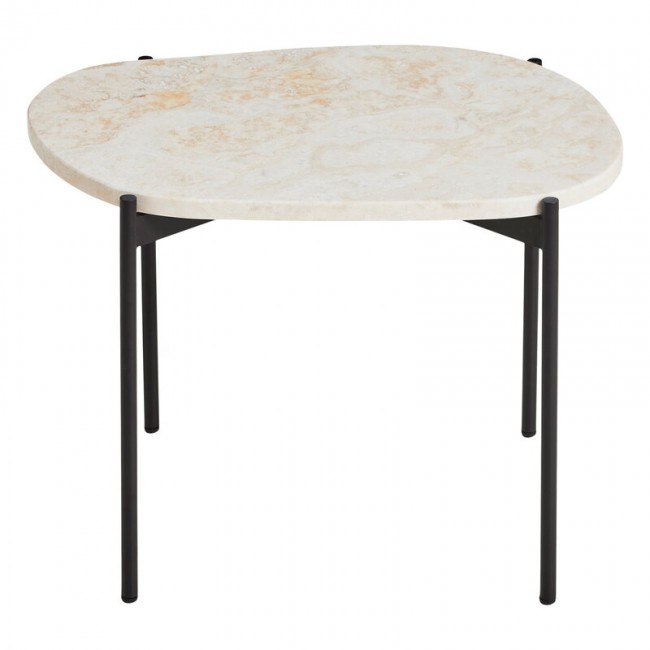 WOUD 우드 La 테라 occasional 테이블 M ivory travertine - 블랙 WD110571