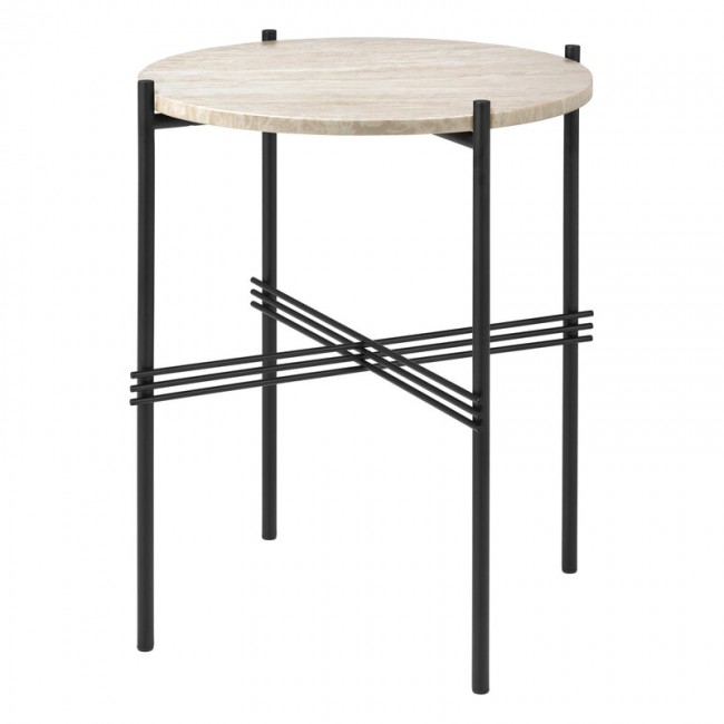 GUBI 구비 TS 아웃도어 사이드 테이블 40 cm 블랙 - 화이트 travertine GB10090822