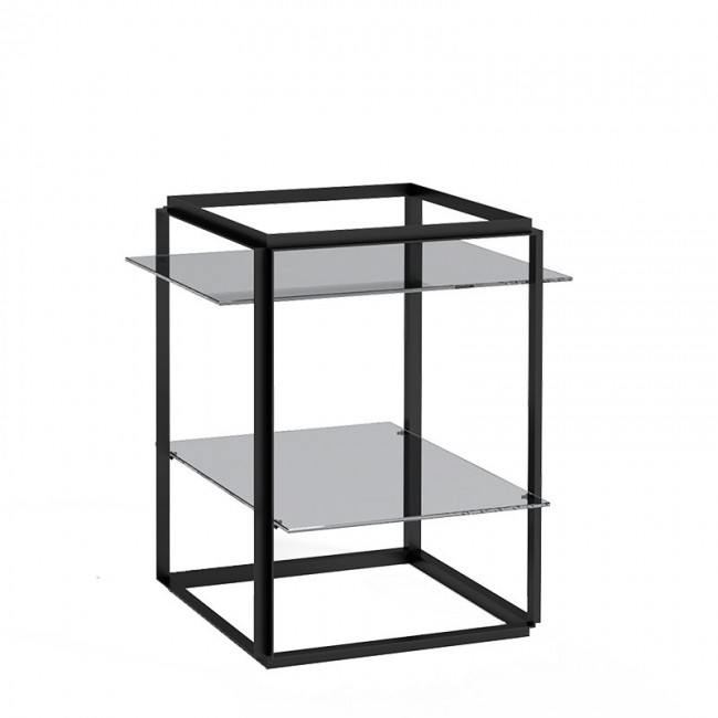 NEW WORKS 뉴 웍스 Florence 사이드 테이블 블랙 - 스모크 글라스 NW40520