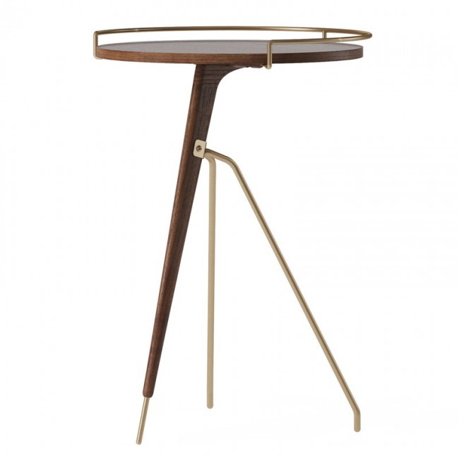 MENU Umanoff 사이드 테이블 60 cm 월넛 - 브러시 브라스 MENU Umanoff side table  60 cm  walnut - brushed brass 00735