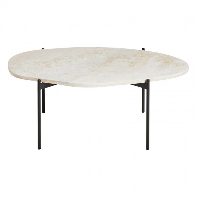 WOUD 우드 La 테라 occasional 테이블 L ivory travertine - 블랙 WD110572