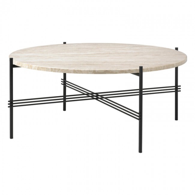 GUBI 구비 TS 아웃도어 coffee 테이블 80 cm 블랙 - 화이트 travertine GB10090820