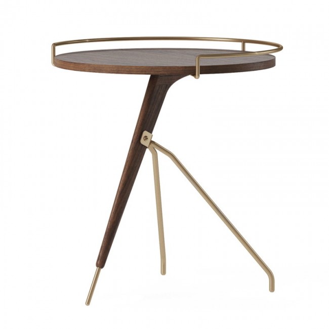 MENU Umanoff 사이드 테이블 45 cm 월넛 - 브러시 브라스 MENU Umanoff side table  45 cm  walnut - brushed brass 00690