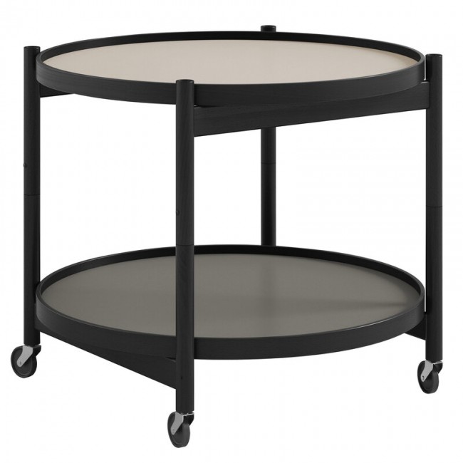 Brdr. Krueger Boelling 트레이 테이블 60 cm 블랙 래커 beech - stone BRD-BBO3-BBA-ST