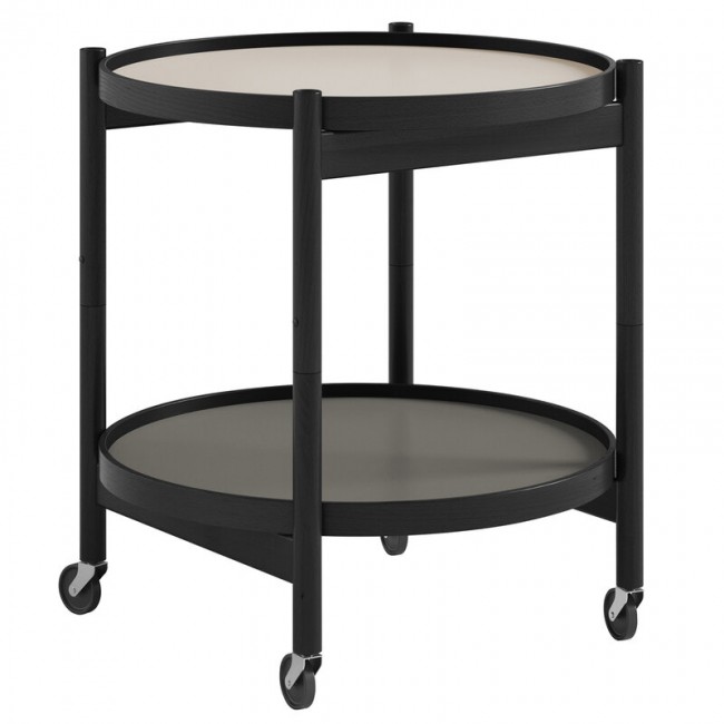 Brdr. Krueger Boelling 트레이 테이블 50 cm 블랙 래커 beech - stone BRD-BBO1-BBA-ST