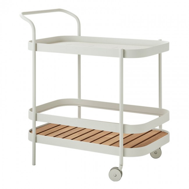 CANE-LINE 케인 라인 Roll bar trolley teak - 화이트 CL5102AW