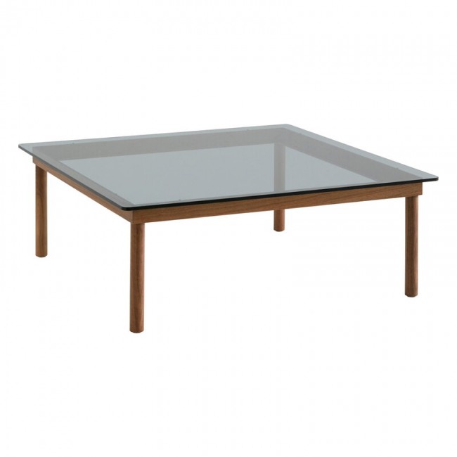 HAY 헤이 Kofi 테이블 100 x cm 래커 walnut - grey 글라스 HA941763