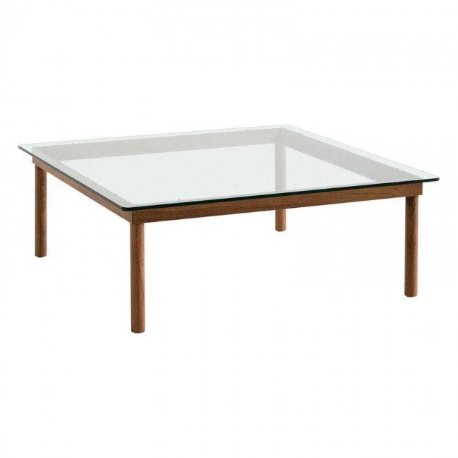 HAY 헤이 Kofi 테이블 100 x cm 래커 walnut - clear 글라스 HA941759