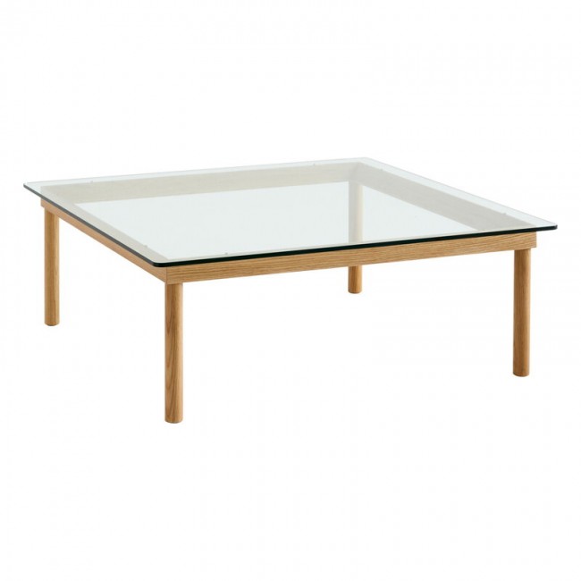 HAY 헤이 Kofi 테이블 100 x cm 래커 oak - clear 글라스 HA941753
