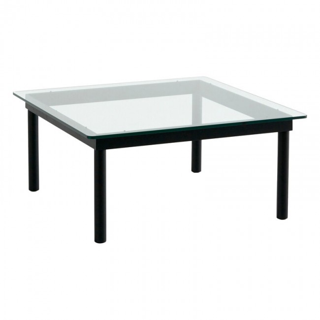 HAY 헤이 Kofi 테이블 80 x cm 블랙 래커 oak - clear 글라스 HA941739