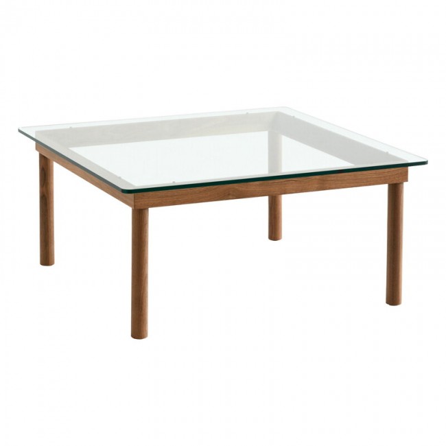 HAY 헤이 Kofi 테이블 80 x cm 래커 walnut - clear 글라스 HA941733