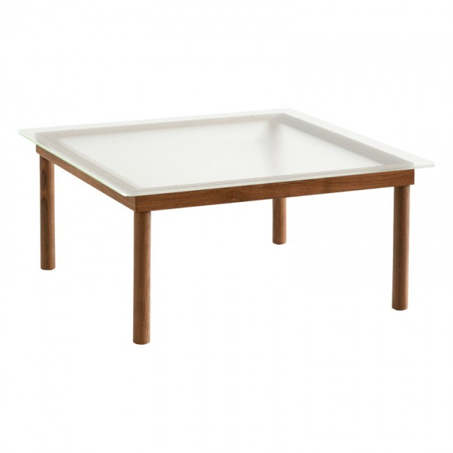 HAY 헤이 Kofi 테이블 80 x cm 래커 walnut - reeded 글라스 HA941735