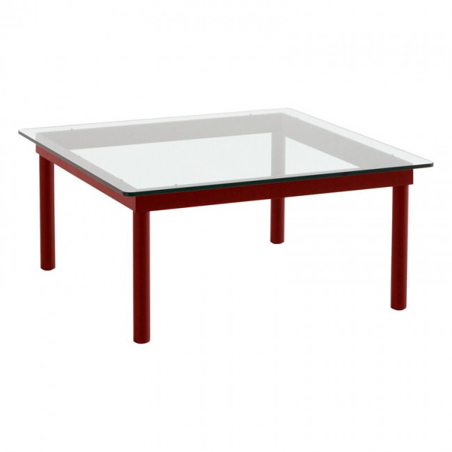 HAY 헤이 Kofi 테이블 80 x cm barn red 래커 oak - clear 글라스 HA941747