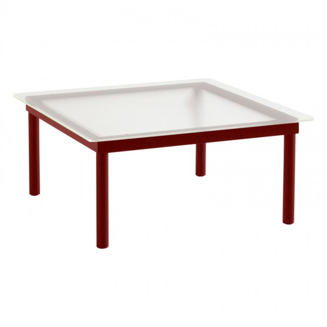 HAY 헤이 Kofi 테이블 80 x cm barn red 래커 oak - reeded 글라스 HA941749