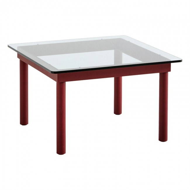 HAY 헤이 Kofi 테이블 60 x cm barn red 래커 oak - clear 글라스 HA941721