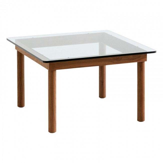 HAY 헤이 Kofi 테이블 60 x cm 래커 walnut - clear 글라스 HA941707