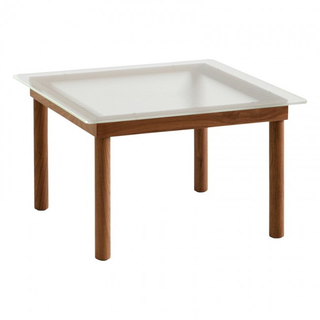 HAY 헤이 Kofi 테이블 60 x cm 래커 walnut - reeded 글라스 HA941709