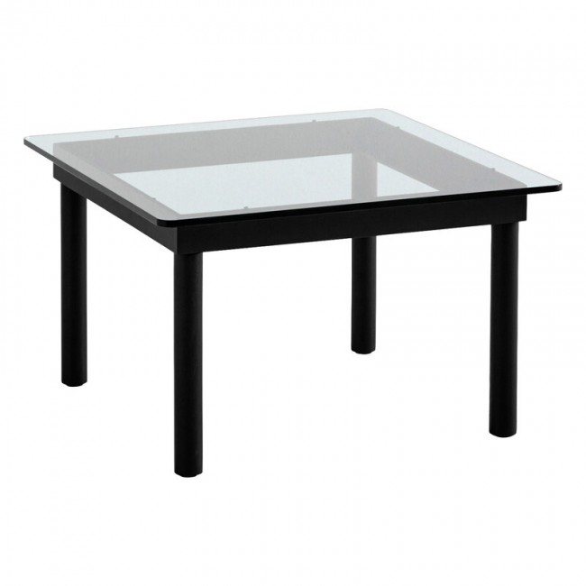 HAY 헤이 Kofi 테이블 60 x cm 블랙 래커 oak - clear 글라스 HA941713
