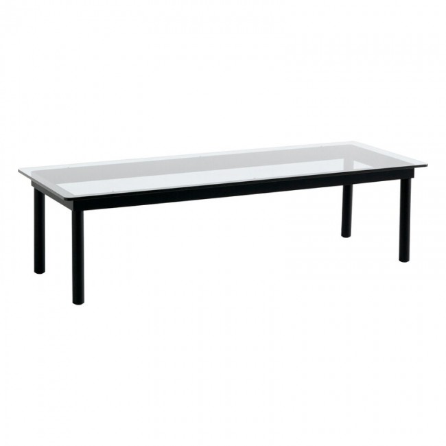 HAY 헤이 Kofi 테이블 140 x 50 cm 블랙 래커 oak - clear 글라스 HA941795