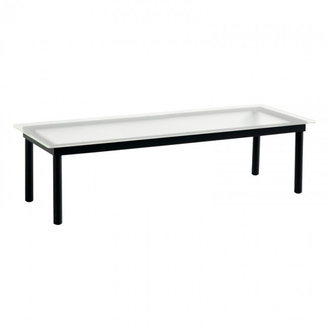 HAY 헤이 Kofi 테이블 140 x 50 cm 블랙 래커 oak - reeded 글라스 HA941797