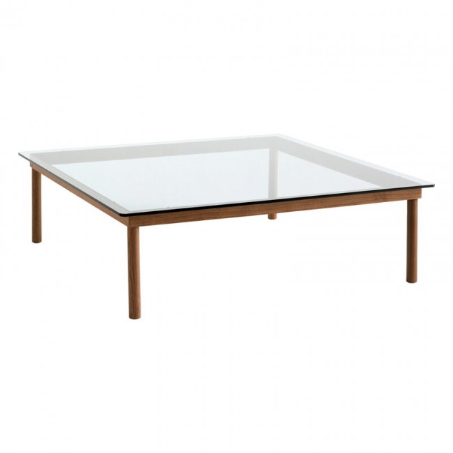 HAY 헤이 Kofi 테이블 120 x cm 래커 walnut - clear 글라스 HA941775