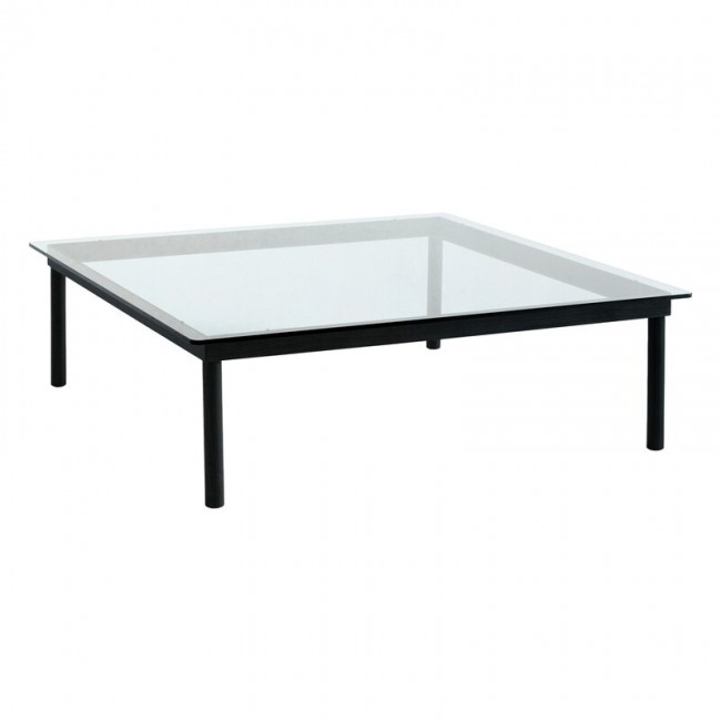 HAY 헤이 Kofi 테이블 120 x cm 블랙 래커 oak - clear 글라스 HA941779