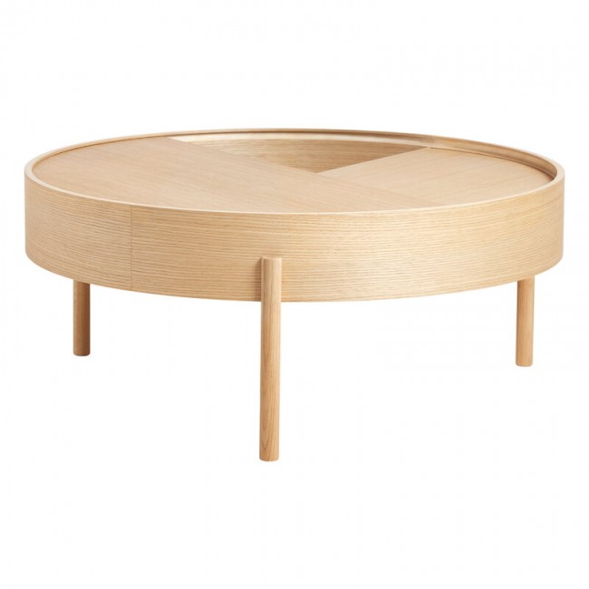 WOUD 우드 Arc coffee 테이블 89 cm 화이트 pigmented oak WD110499