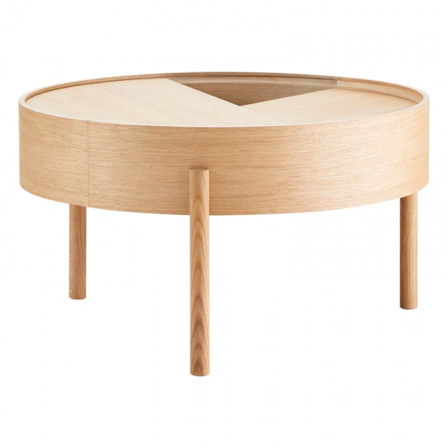 WOUD 우드 Arc coffee 테이블 66 cm 화이트 pigmented oak WD110498