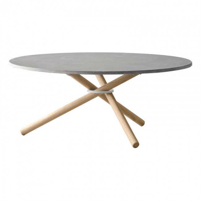Eberhart Furniture Bertha coffee 테이블 90 cm light concrete - oak EB102-02-BER